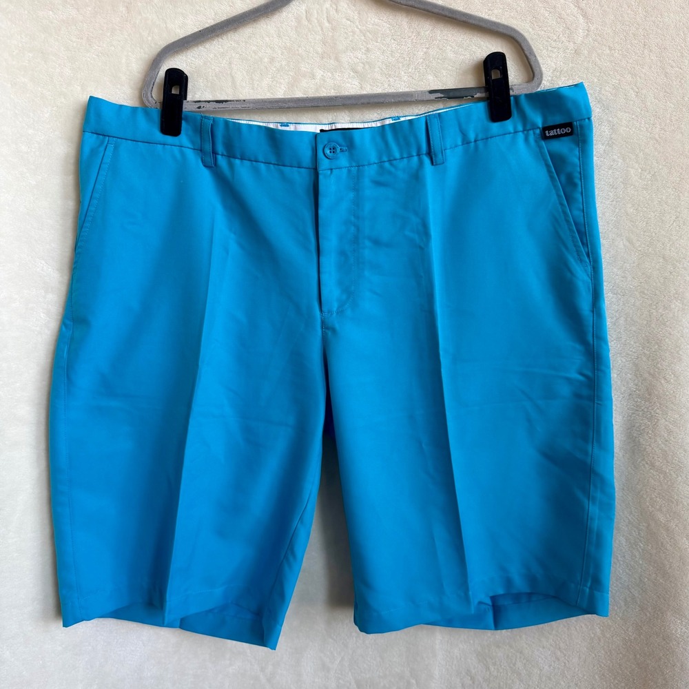 Tattoo Golf OB ProCool Sky Blue Skull Embroidered Golf Shorts Men's Sz 42